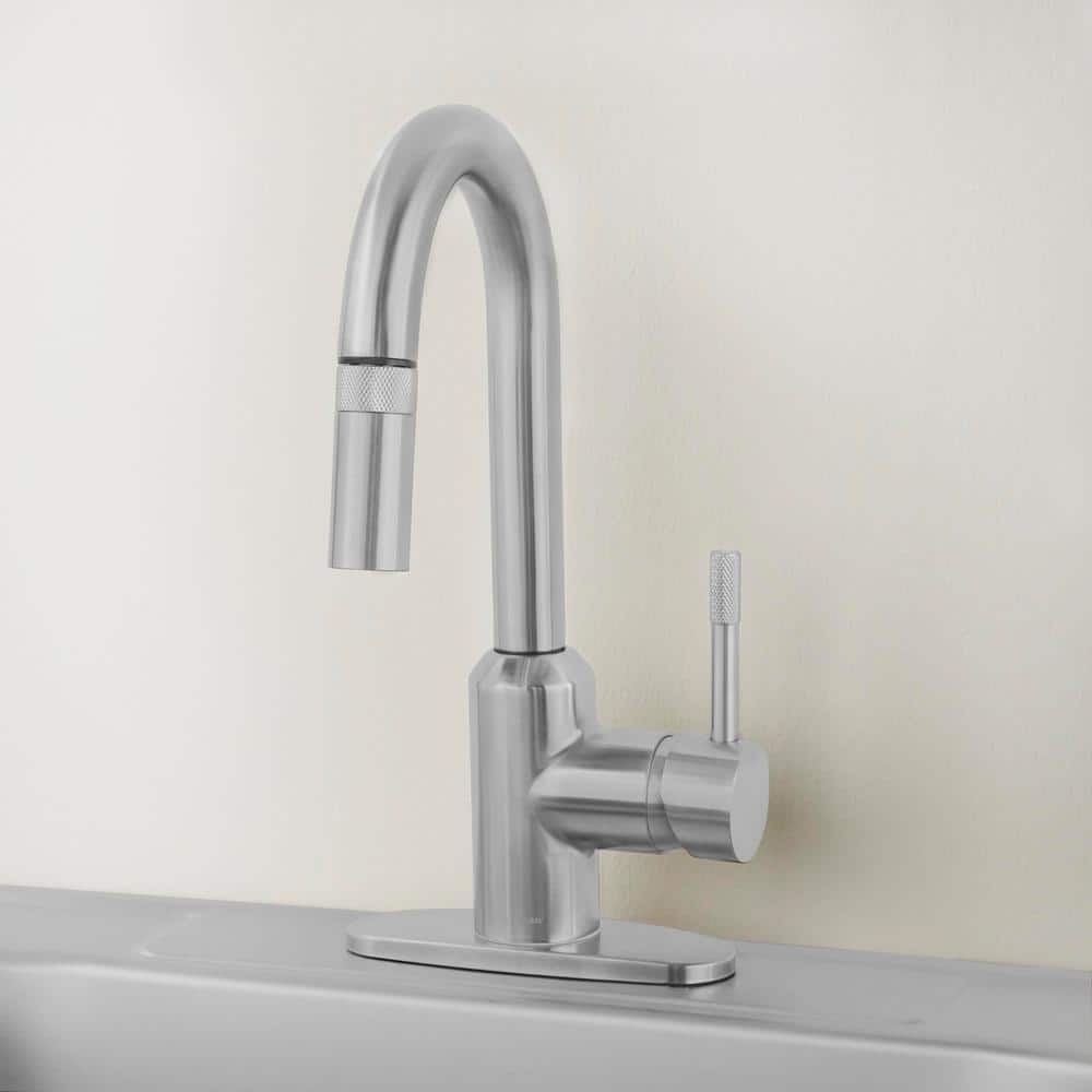 Glacier Bay 2600 Series Single-Handle Pull-Down Sprayer Laundry Faucet in Stainless Steel