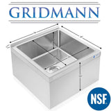 GRIDMANN 24x24x13 Stainless Steel Floor Mop Sink with Backsplash