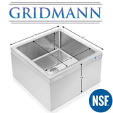 GRIDMANN 19 x 22 Stainless Steel Floor Mop Sink - Commercial Grade