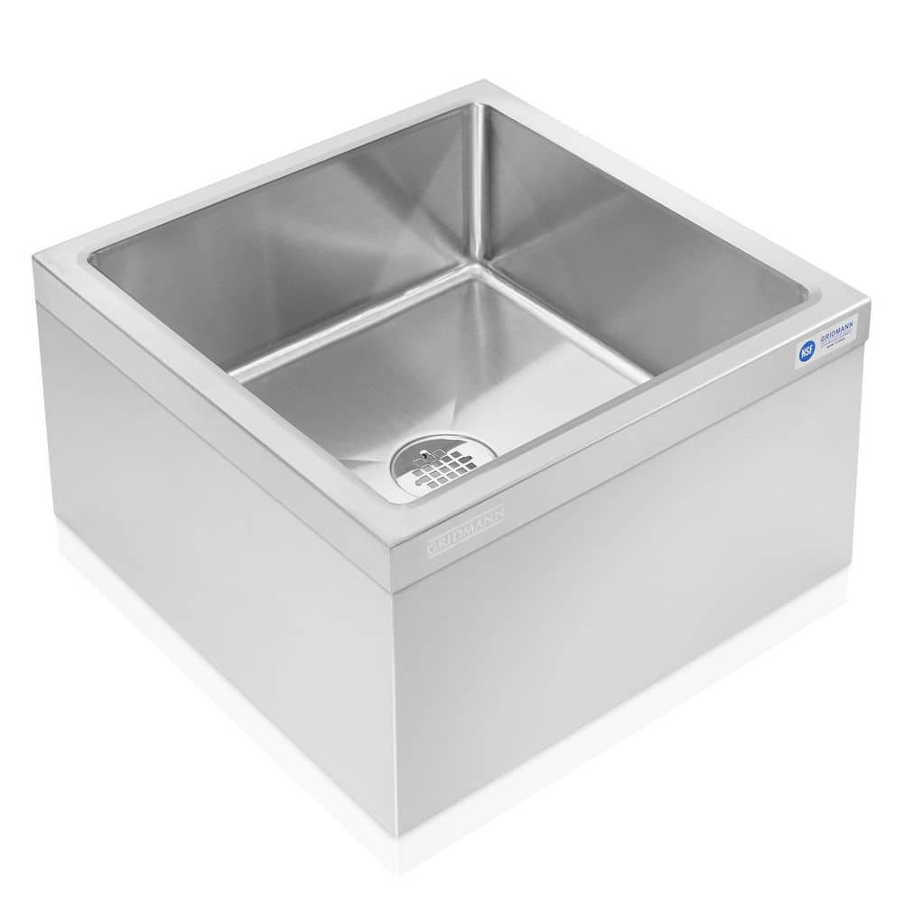 GRIDMANN 19 x 22 Stainless Steel Floor Mop Sink - Commercial Grade