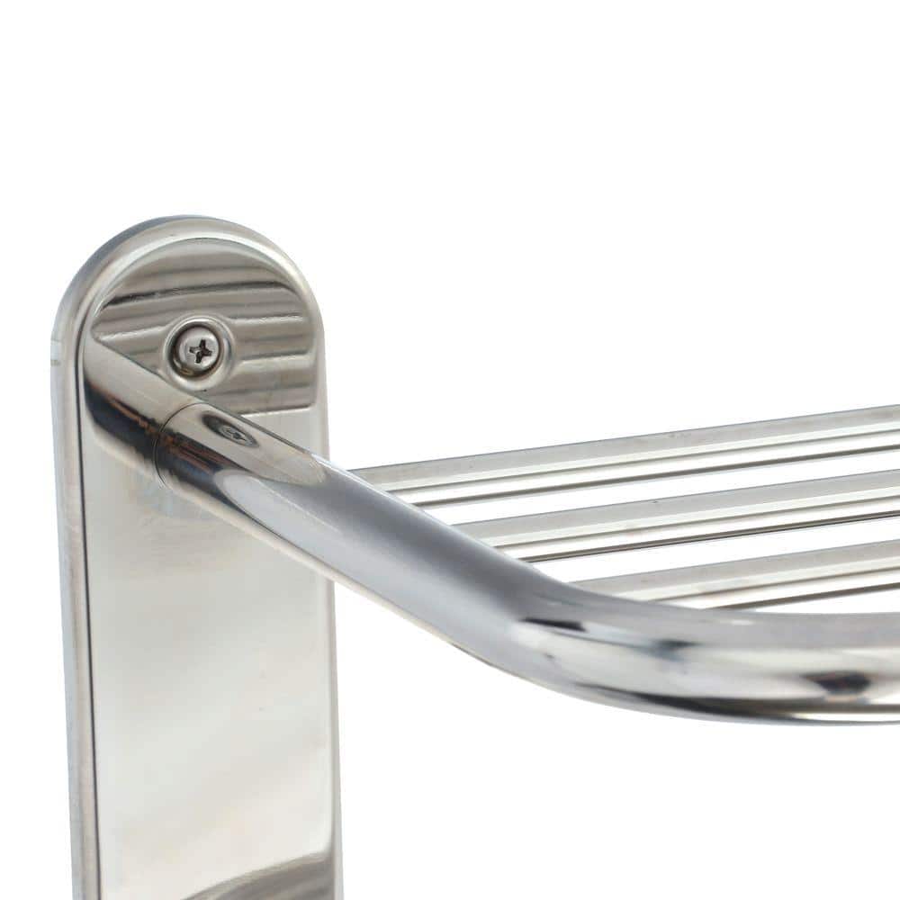 Moen Hotel 24 in. W Towel Shelf with Towel Bar in Polished Stainless Steel
