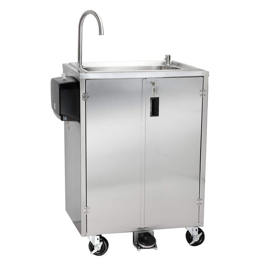 Paragon Econo-Sink Portable Handwashing Station 5 Gal. 18.5 in. D x 26 in. Freestanding Laundry/Utility Sink Stainless Steel