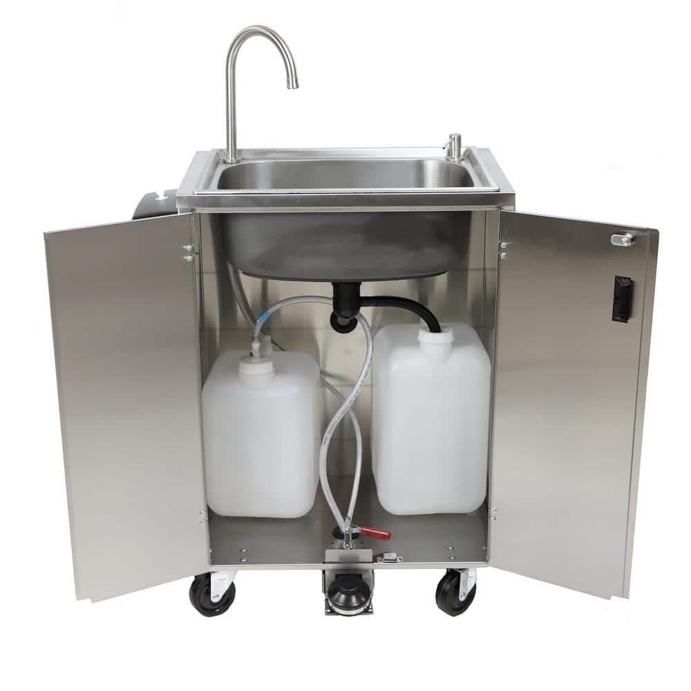 Paragon Econo-Sink Portable Handwashing Station 5 Gal. 18.5 in. D x 26 in. Freestanding Laundry/Utility Sink Stainless Steel