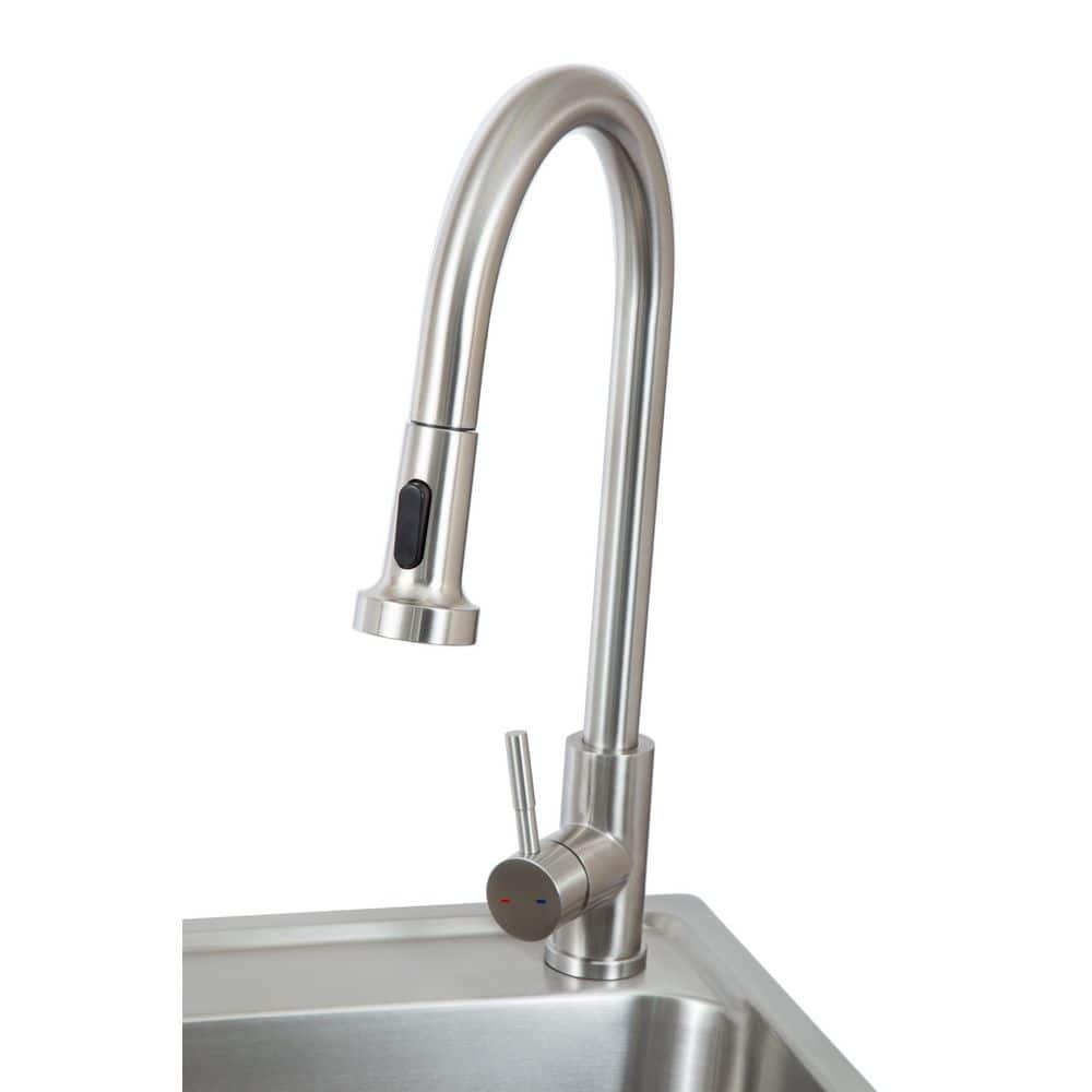Presenza All-in-One 28" x 21.9" Freestanding Stainless Steel Laundry Sink with Faucet & Stand - Matte Black
