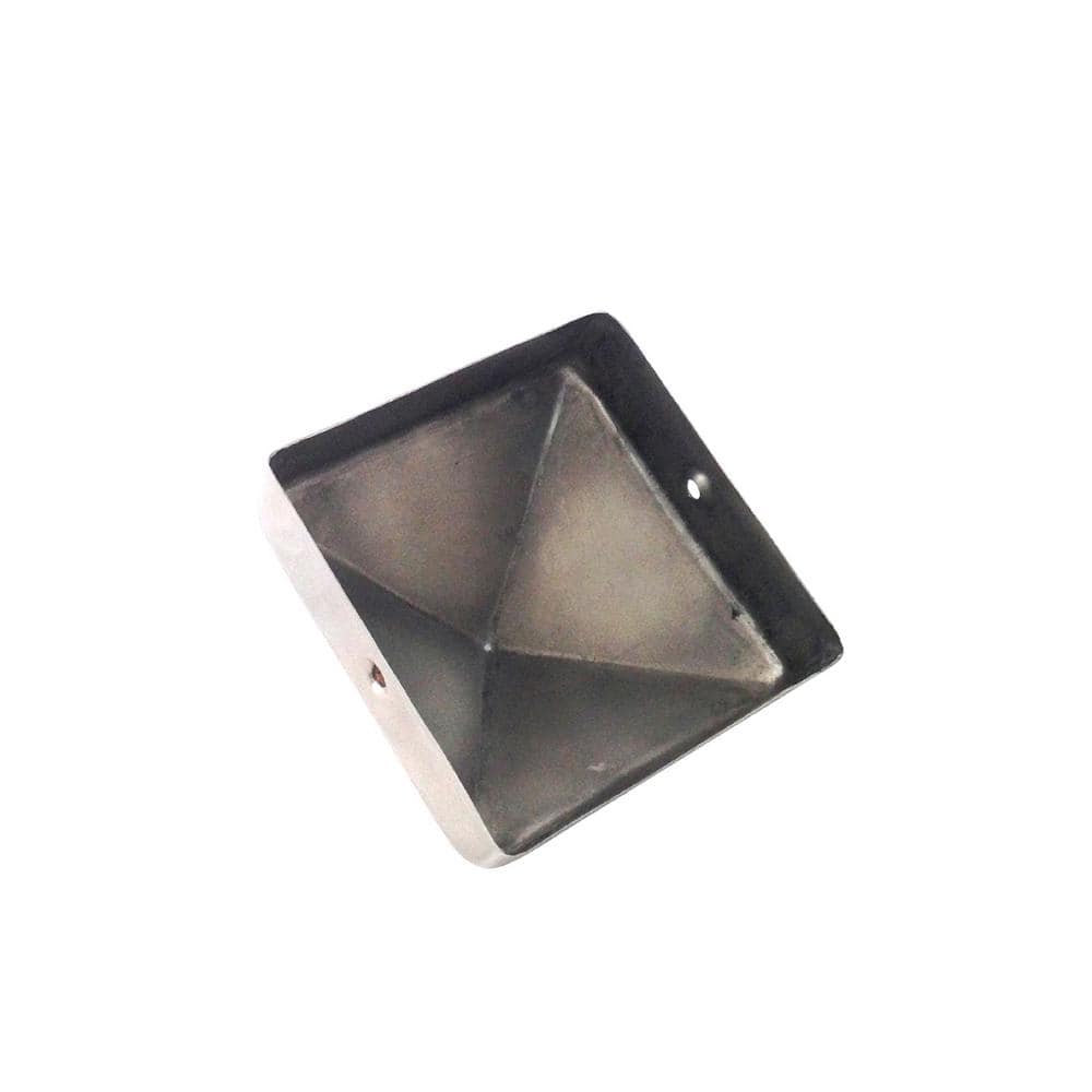 Protectyte 4 in. x 4 in. Stainless Steel Pyramid Slip Over Fence Post Cap (for Rough Cut Post)