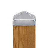 Protectyte 4 in. x 4 in. Stainless Steel Pyramid Slip Over Fence Post Cap (for Rough Cut Post)