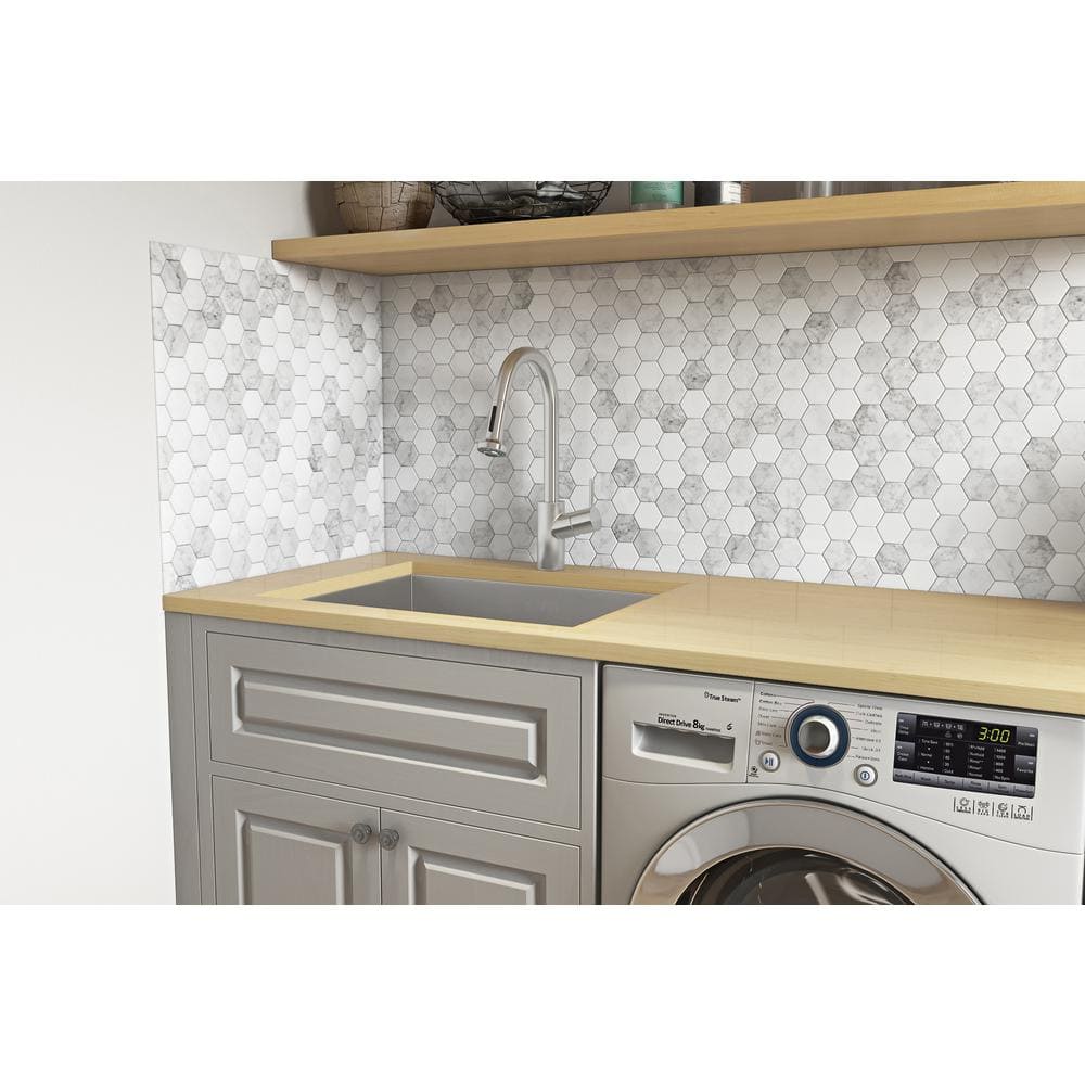 Ruvati Savona Pro Undermount Laundry Utility Sink, 16-Gauge Stainless Steel