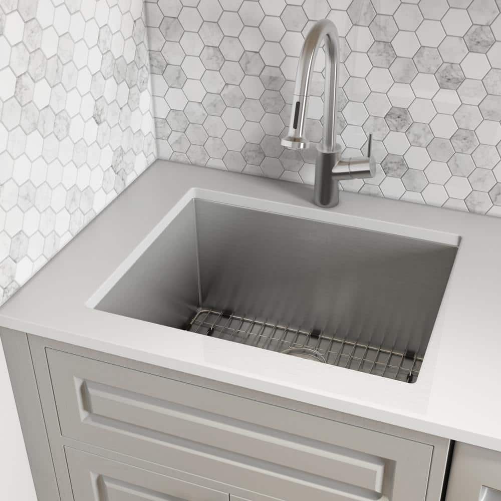 Ruvati Savona Pro Undermount Laundry Utility Sink, 16-Gauge Stainless Steel