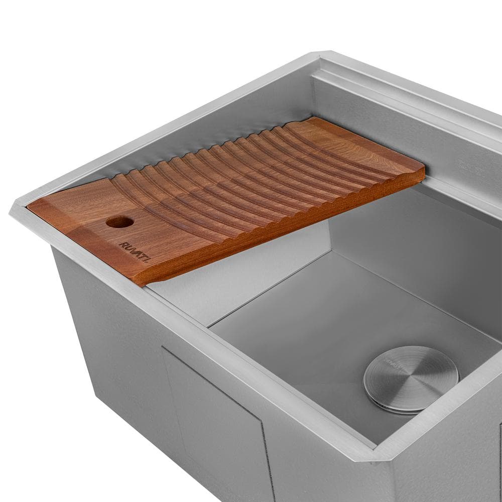 Ruvati Alto 23" Deep Undermount Stainless Steel Laundry Utility Workstation Sink with Washboard - RVU6525