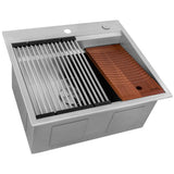 Ruvati Alto 25x22x12 Inch Stainless Steel Laundry Workstation Sink with Washboard