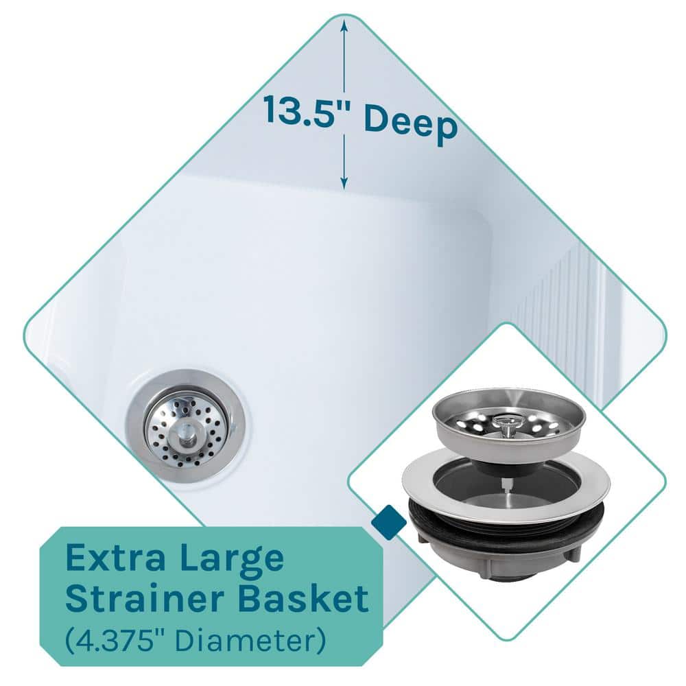 TEHILA 25 x 21.5 inch ABS Freestanding Utility Sink with Stainless Faucet