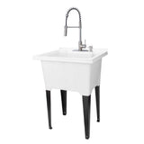 TEHILA 25 in. x 21.5 in. ABS Plastic Freestanding Utility Sink with Stainless High-Arc Coil Faucet & Soap Dispenser