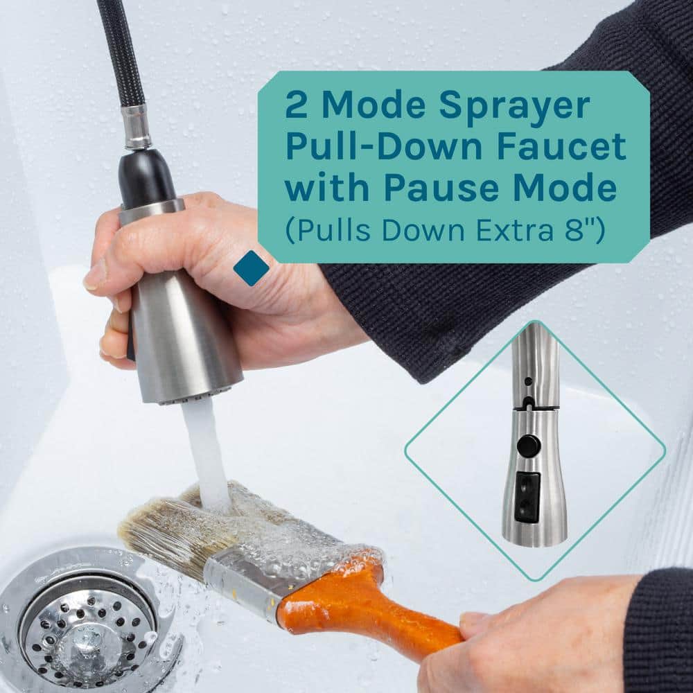 TEHILA 25x21.5 ABS Plastic Freestanding Utility Sink with Stainless Faucet & Soap Dispenser