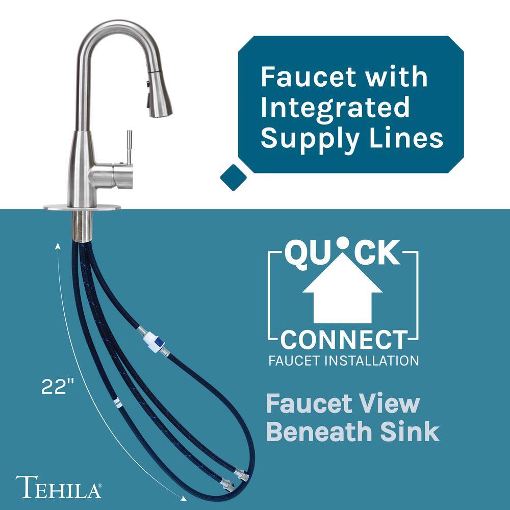 TEHILA 17.75" x 23.25" Freestanding Utility Sink with Stainless Faucet & Soap Dispenser