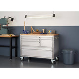 TRINITY 48 in. W x 26 in. D 7-Drawer Stainless Steel Workbench with Storage