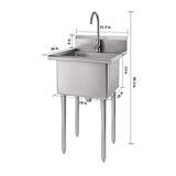 TRINITY 21.5 in. Stainless Steel Utility Sink NSF Certified