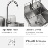 TRINITY 21.5 in. Stainless Steel Utility Sink NSF Certified