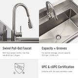 TRINITY Stainless Steel Utility Sink with Pull-Out Faucet