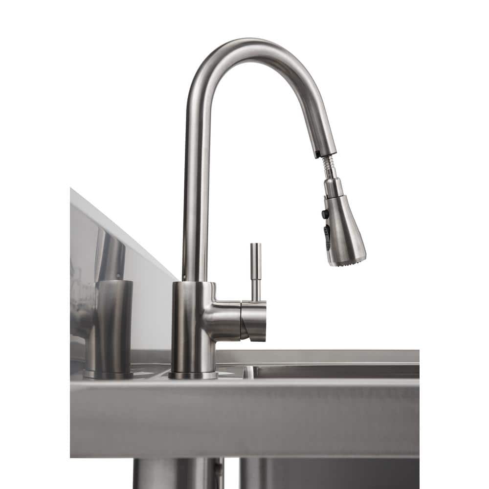 TRINITY Stainless Steel Utility Sink with Pull-Out Faucet