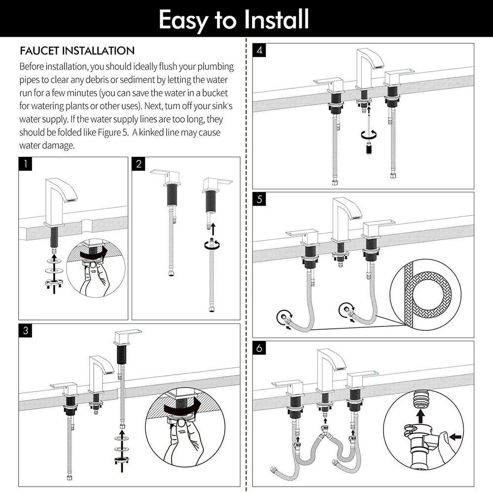 Unbranded Commercial Metering Double Handle Bathroom Sink Faucet in Stainless Steel
