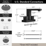 Stainless Steel Commercial Metering Double Handle Bathroom Sink Faucet