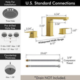 Commercial Metering Double Handle Bathroom Sink Faucet in Stainless Steel - Model 16GS-36107