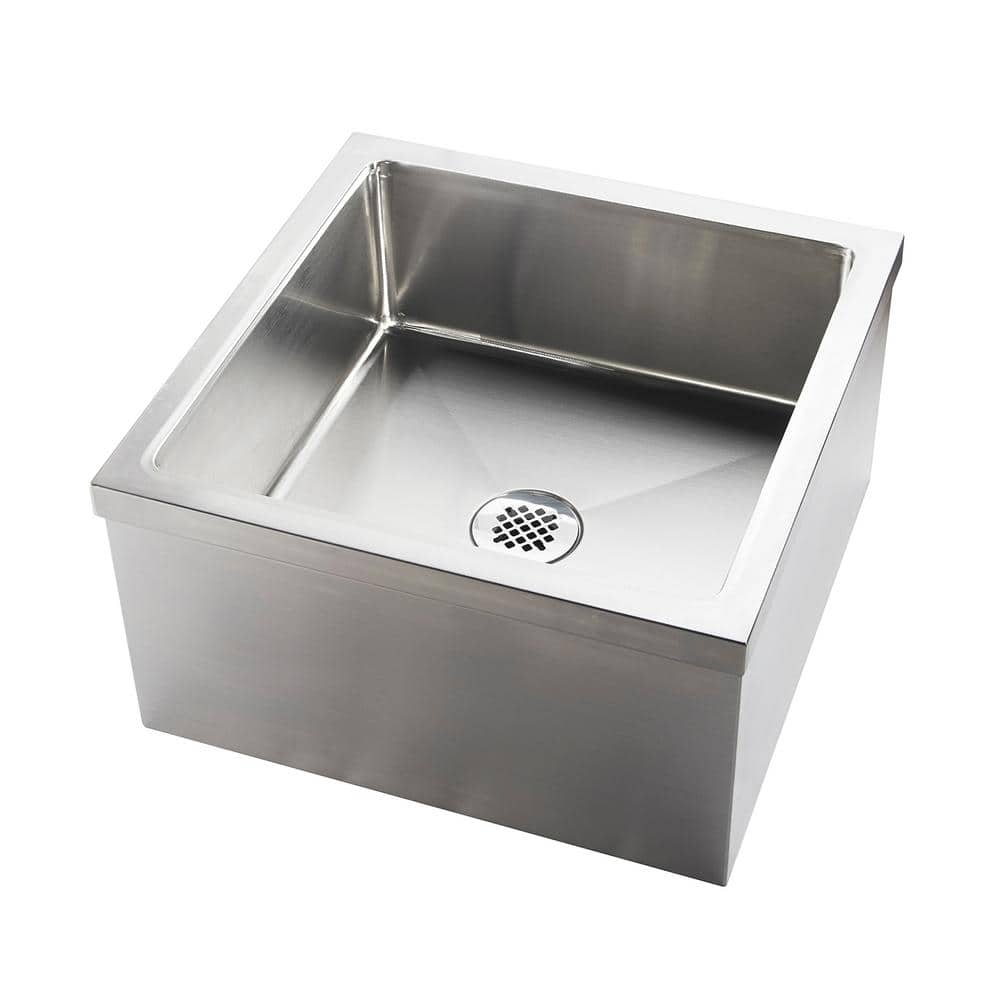 AMGOOD 24" x 24" x 13" Stainless Steel Floor Mop Sink