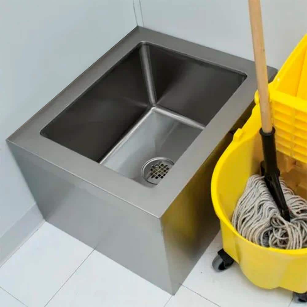 AMGOOD 24" x 24" x 13" Stainless Steel Floor Mop Sink