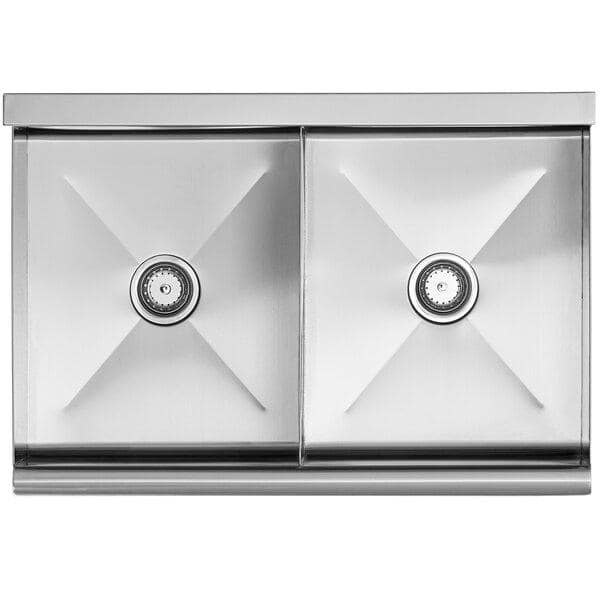 Aoibox 36 x 24 in Stainless Steel Dual Basin Freestanding Laundry Utility Sink