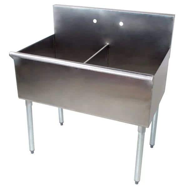 Aoibox 36 x 24 in Stainless Steel Dual Basin Freestanding Laundry Utility Sink