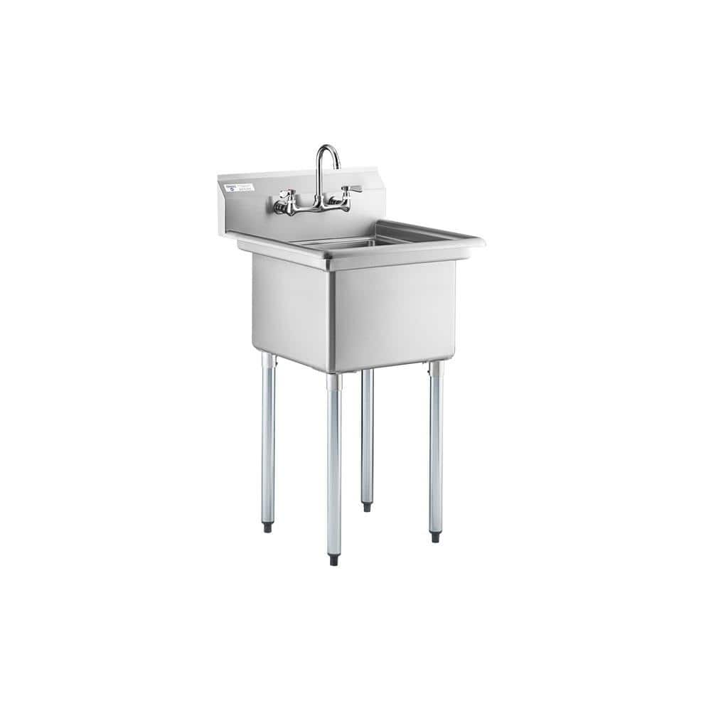 Aoibox 24 in. Stainless Steel Freestanding Commercial Utility Sink with Faucet