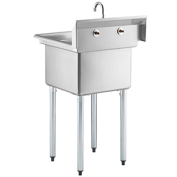 Aoibox 24 in. Stainless Steel Freestanding Commercial Utility Sink with Faucet