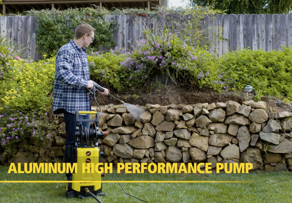 Stanley 2,000 PSI 1.4 GPM Electric Pressure Washer with 30 ft Working Hose Reel, Detergent Tank, Spray Gun, 4 Nozzles
