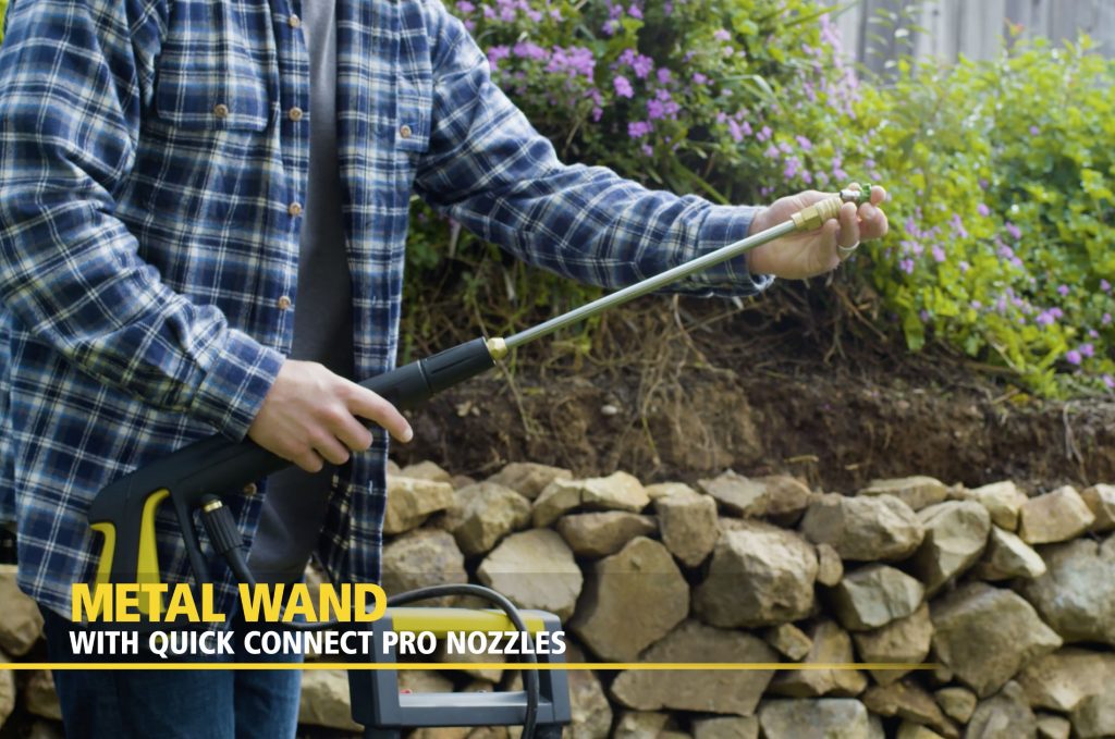 Stanley 2,000 PSI 1.4 GPM Electric Pressure Washer with 30 ft Working Hose Reel, Detergent Tank, Spray Gun, 4 Nozzles