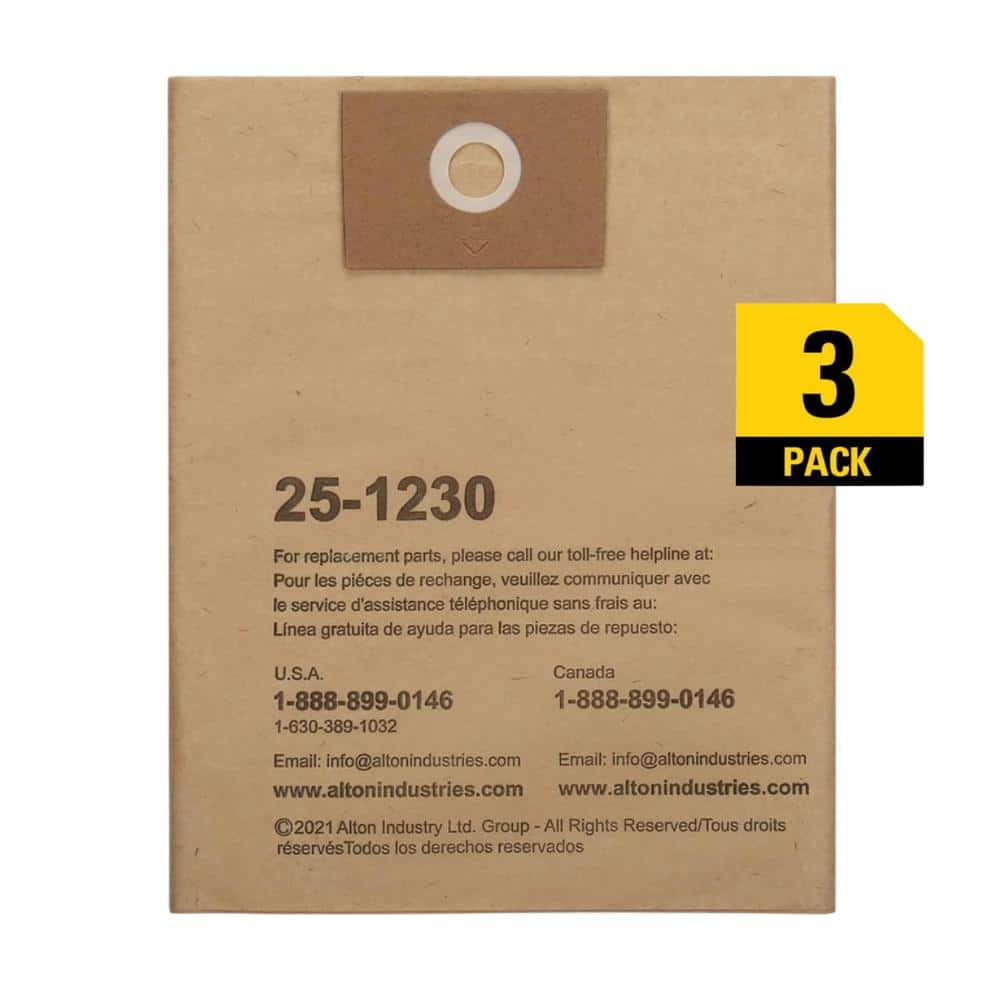 Stanley 5 Gal. Disposable Filter Bag for Wet/Dry Vacuum (3-Pack)