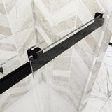Staykiwi 72 in. W x 76 in. H Single Sliding Frameless Shower Door in Matte Black Finish with Buffer