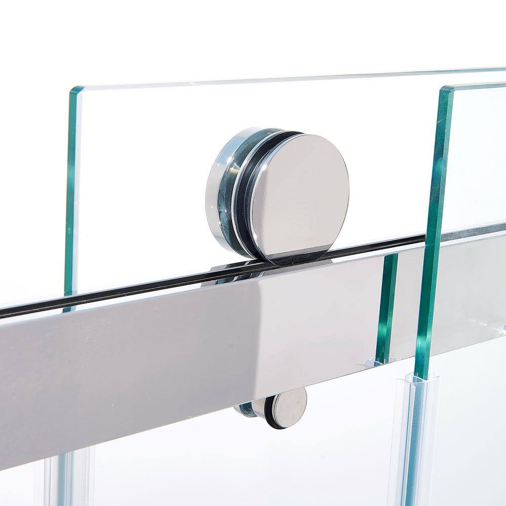 Staykiwi 60 in. W x 72 in. H Double Sliding Frameless Shower Door inChrome Finish with Clear Glass