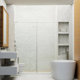 Staykiwi 60 in. W x 76 in. H Sliding Frameless Shower Door in Brushed Nickel Finish with Frosted Glass