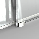Staykiwi 60 in. W x 76 in. H Sliding Frameless Shower Door in Brushed Nickel Finish with Frosted Glass