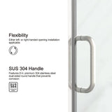 Staykiwi 60 in. W x 76 in. H Sliding Frameless Shower Door in Brushed Nickel Finish with Frosted Glass