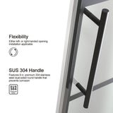 Staykiwi 60 in. W x 76 in. H Sliding Semi-Frameless Shower Door in Matte Black Finish with Patterned Glass