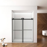Staykiwi 60 in. W x 70 in. H Sliding Frameless Shower Door in Matte Black Finish with Clear Glass