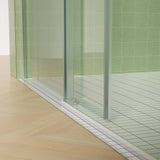 Staykiwi 60 in. W x 76.68 in. H Sliding Frameless Shower Door in Nickel Finish with Clear Glass