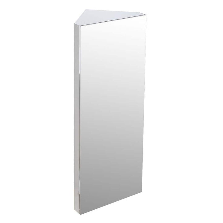 RENOVATORS SUPPLY MANUFACTURING Infinity X Corner 12 in. Width x 31-1/2 in. Height Corner Stainless Steel Recessed or Surface Mount Medicine Cabinet