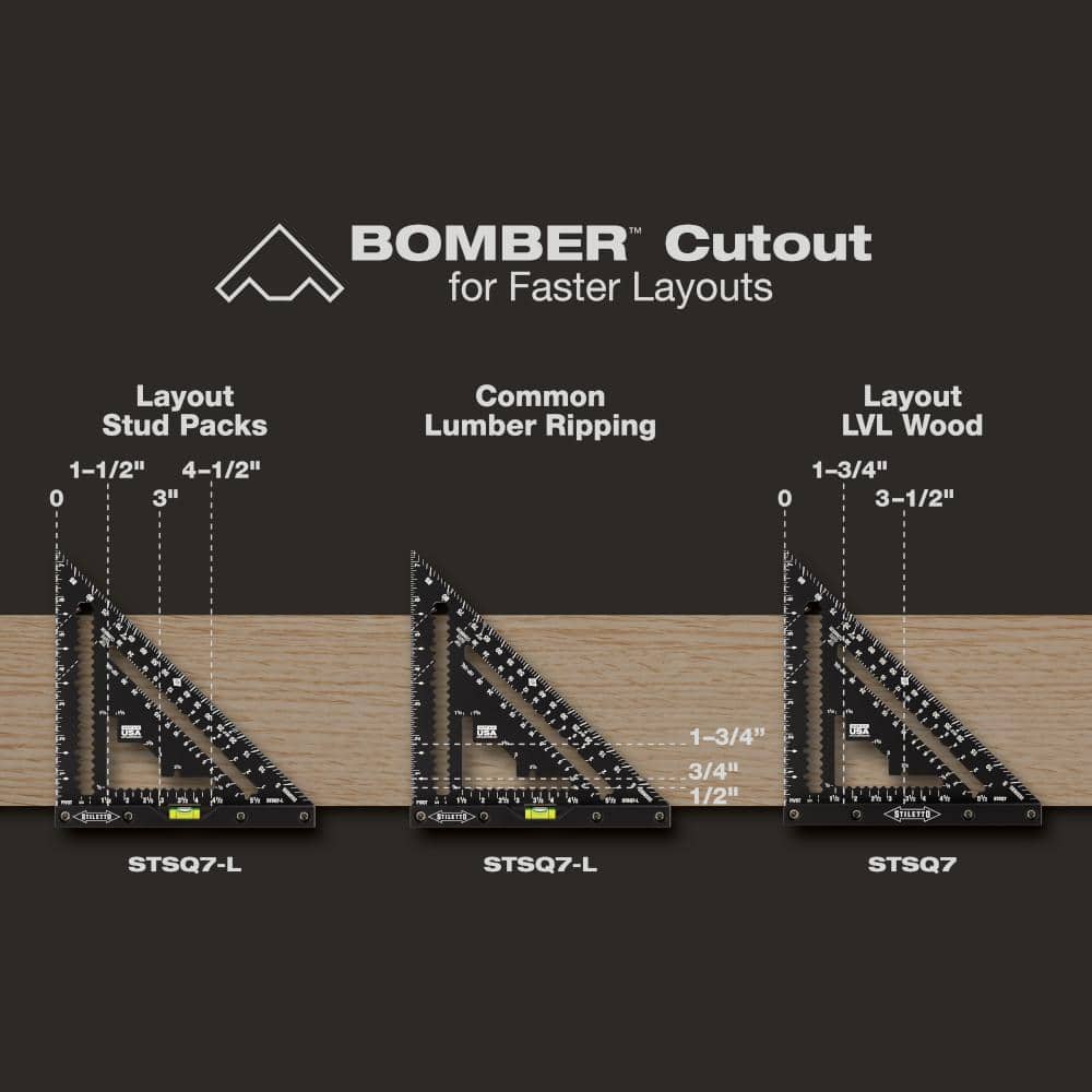 Stiletto 7 in. Carpenter Square with Level