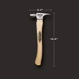 Stiletto 10 oz. Titanium Smooth Face Hammer with 14 1/2 in. Curved Hickory Handle
