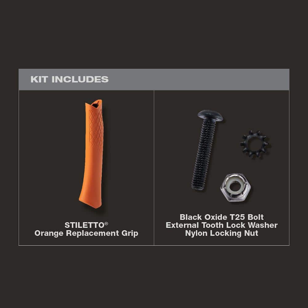 Stiletto 15 oz. TiBone Milled Face with Curved Handle with Orange Replacement Grip (2-Piece)