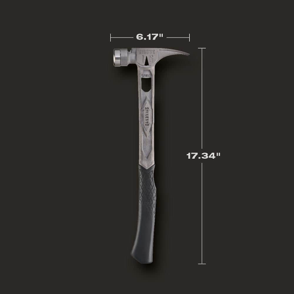 Stiletto 15 oz. TiBone Smooth Face with Curved Handle with Blue Replacement Grip (2-Piece)