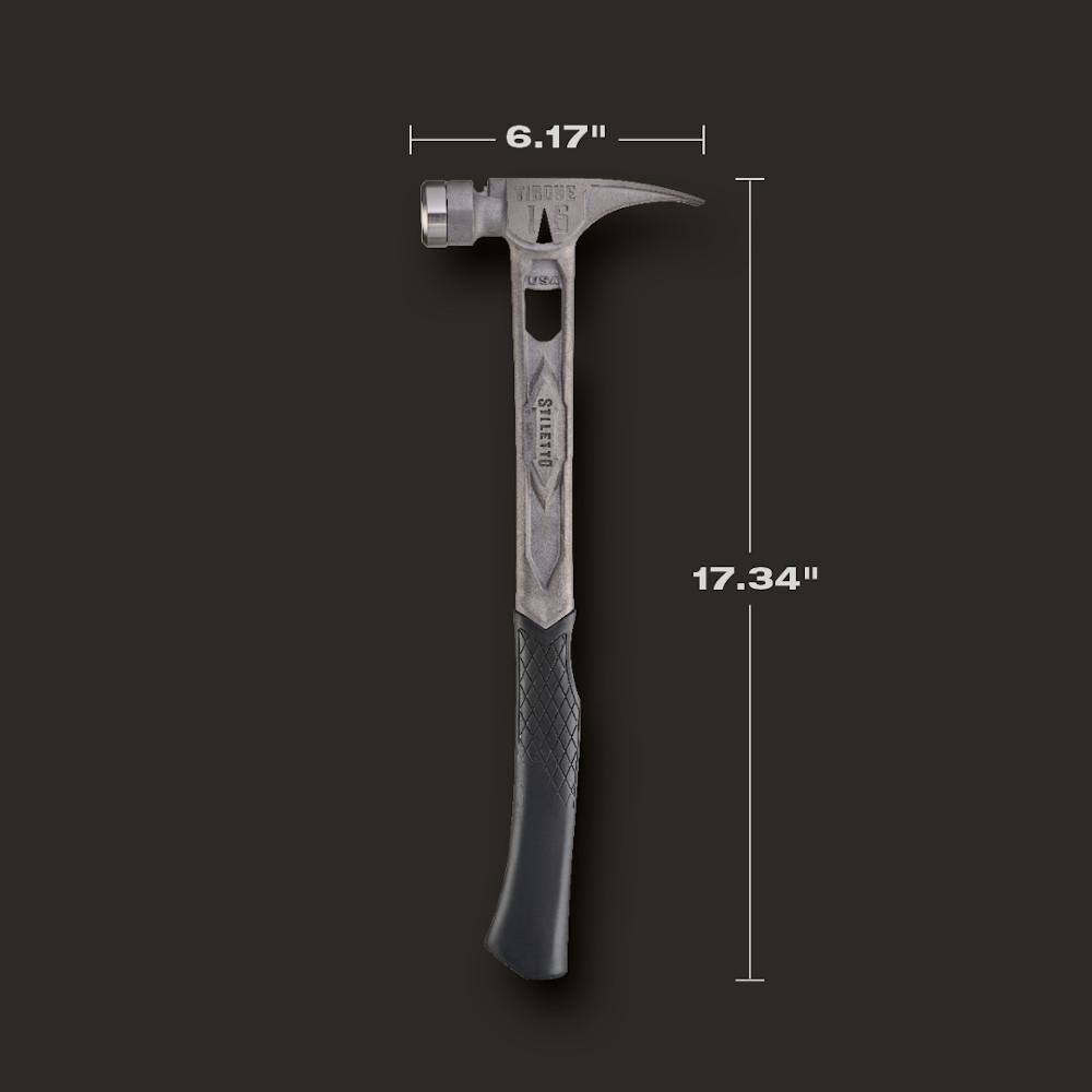 Stiletto 15 oz. TiBone Smooth Face with Curved Handle with Green Replacement Grip (2-Piece)