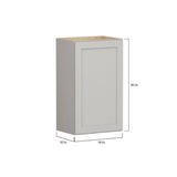 Shaker Full Overlay 18 in. W x 12 in. D x 30 in. H Plywood Assembled Wall Kitchen Cabinet in Stone Gray